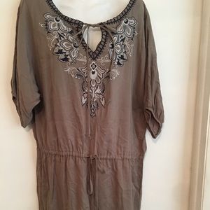 As U Wish Olive embellished Dress Shirt Size S